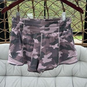 Lululemon Hotty Hot shorts in pink camo. Size 6